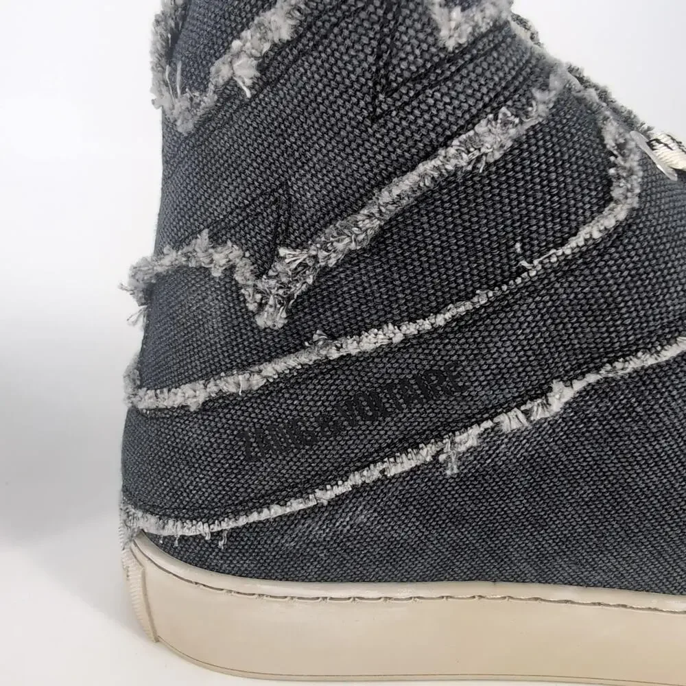 ZADIG & VOLTAIRE High Flash Canvas Sneakers in Noir Black - Size US 9 EU 40 -NIB